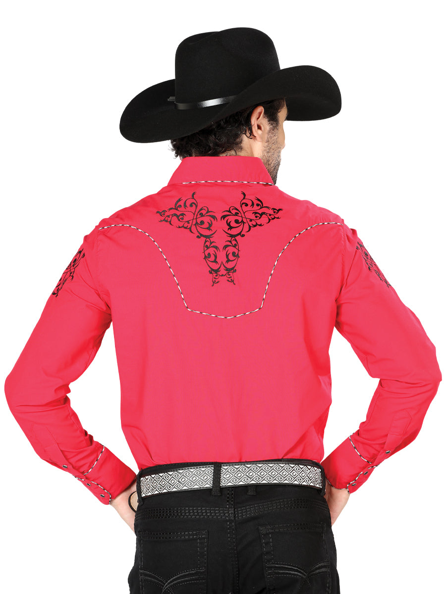 Camisa vaquera bordada El General Roja/Negra 40992