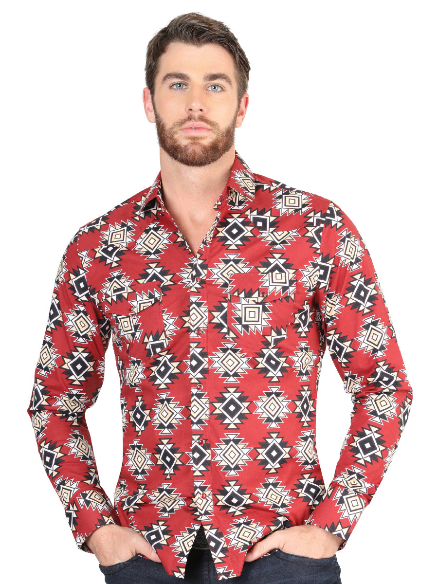 Camisa informal de manga larga de El General Red 44404