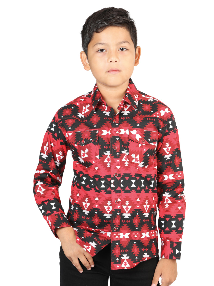 Camisa informal de manga larga de El General Red 44414