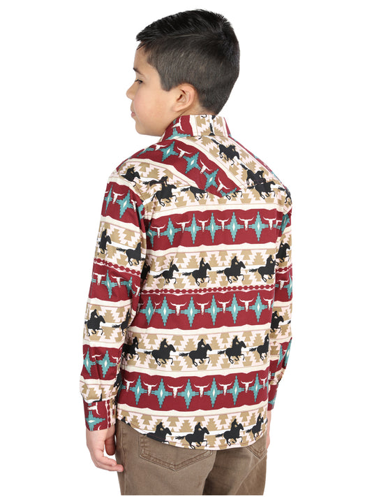 Camisa informal de manga larga de El General Marfil 44492