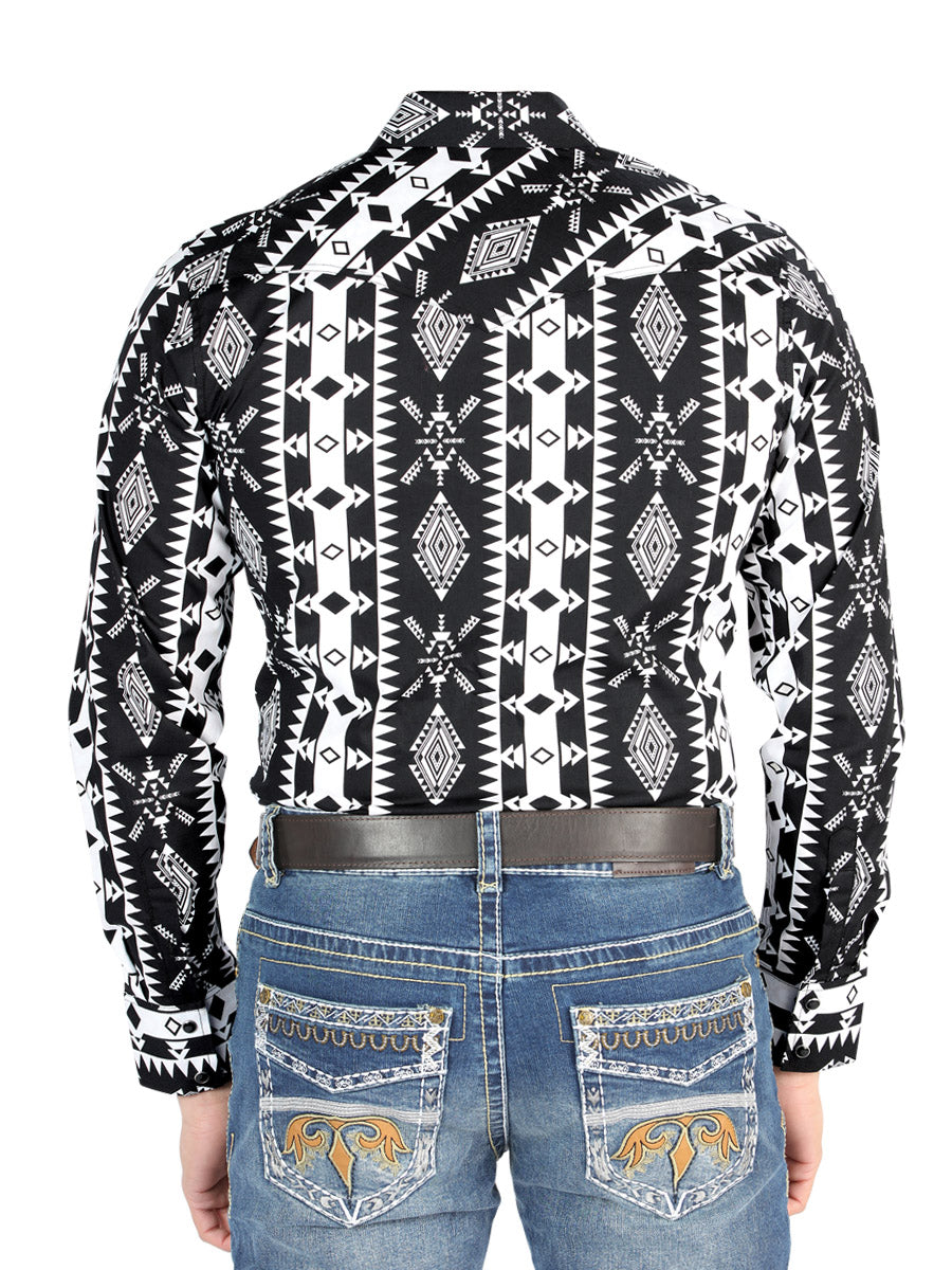 El General - Camisa casual de manga larga - Negra 44501