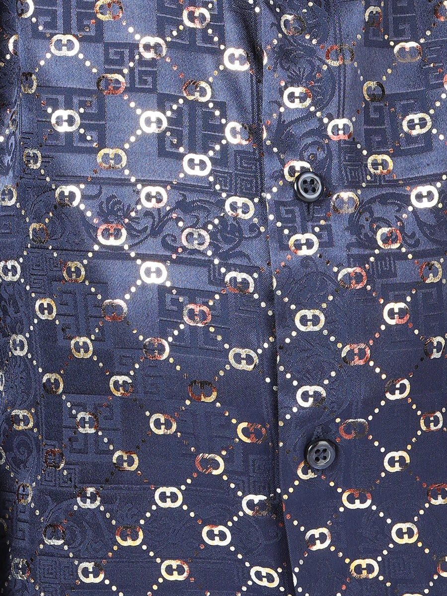 Camisa informal de manga larga El General azul marino/dorada 44566