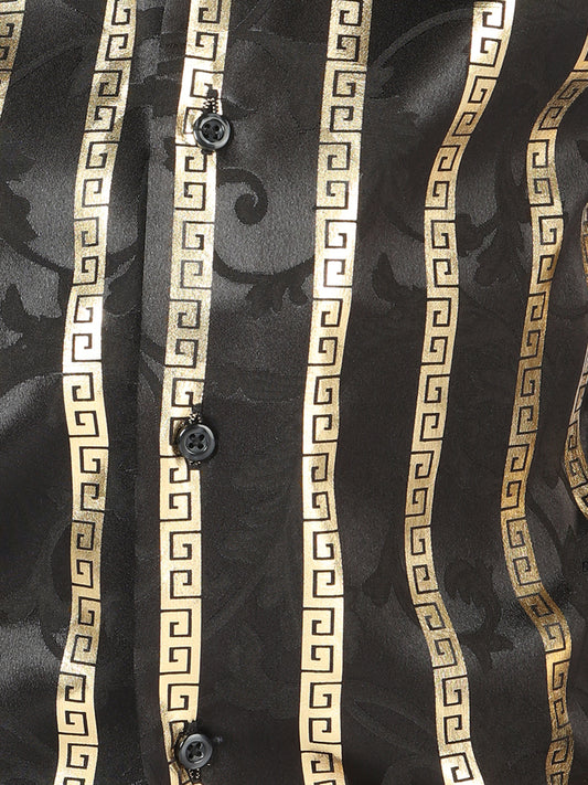 Camisa informal de manga larga El General negra/dorada 44572