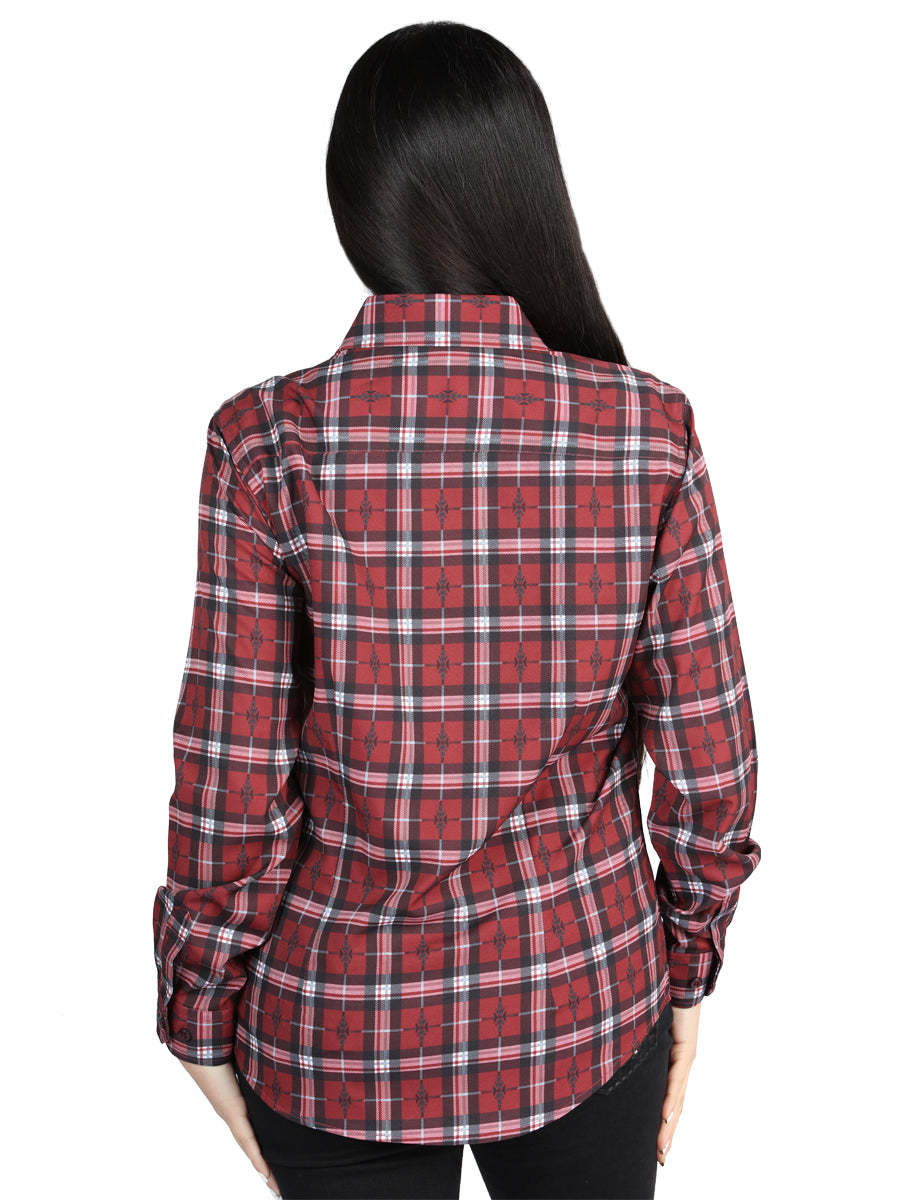 El General - Casual Long-Sleeve Shirt - Red/Black 44727