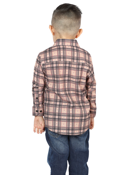 Camisa informal de manga larga beige/negra El General 44731