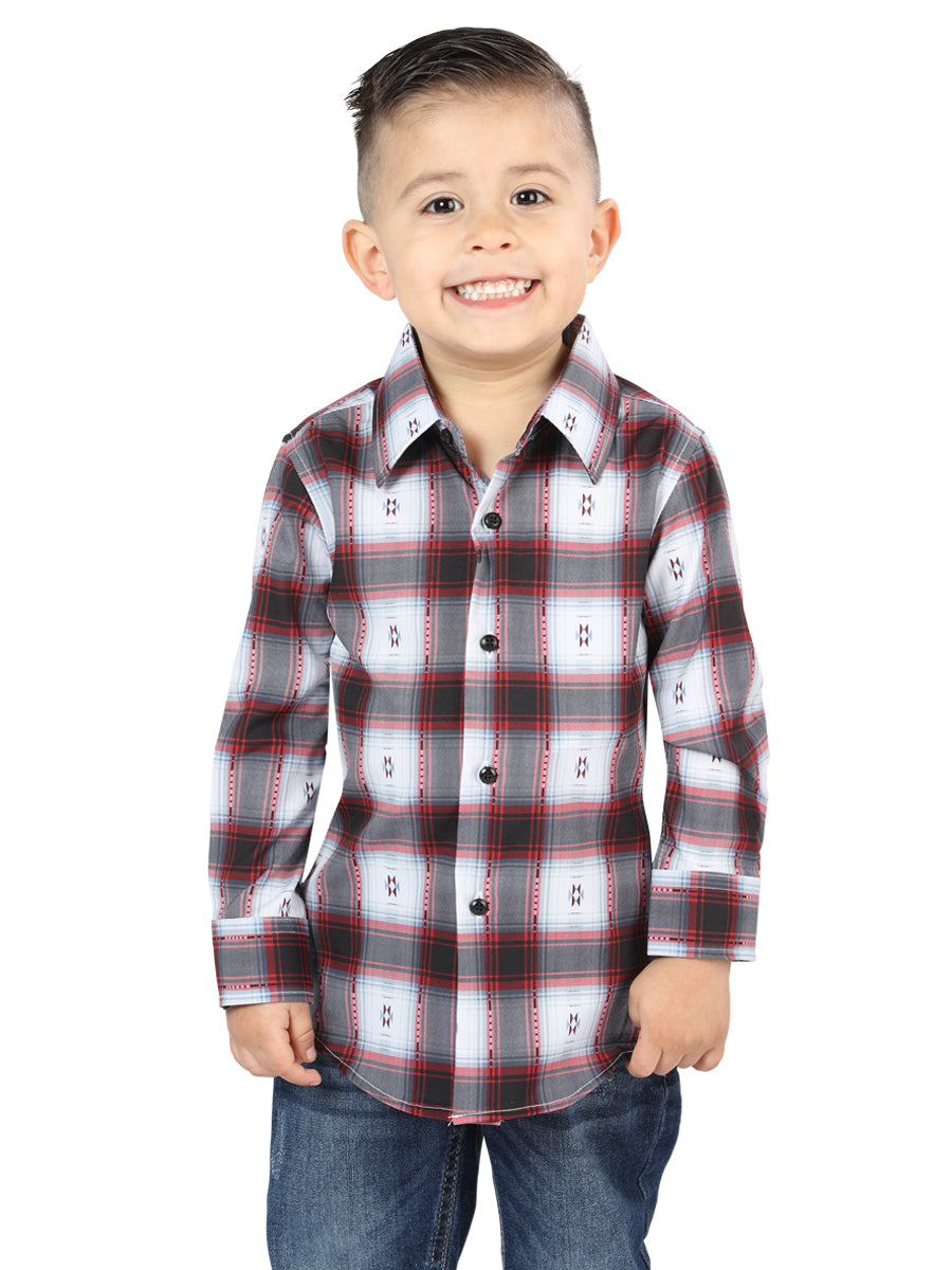 Camisa informal de manga larga El General negra/roja 44735