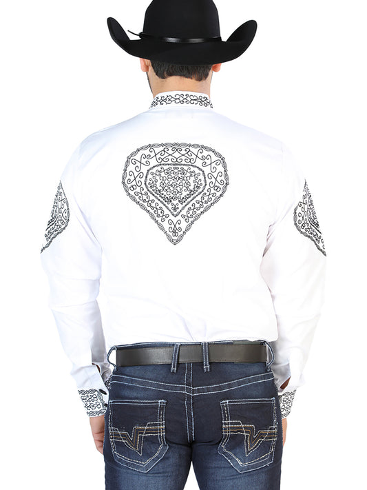 El Señor de los Cielos Charro Embroidery Shirt White/Black 126688
