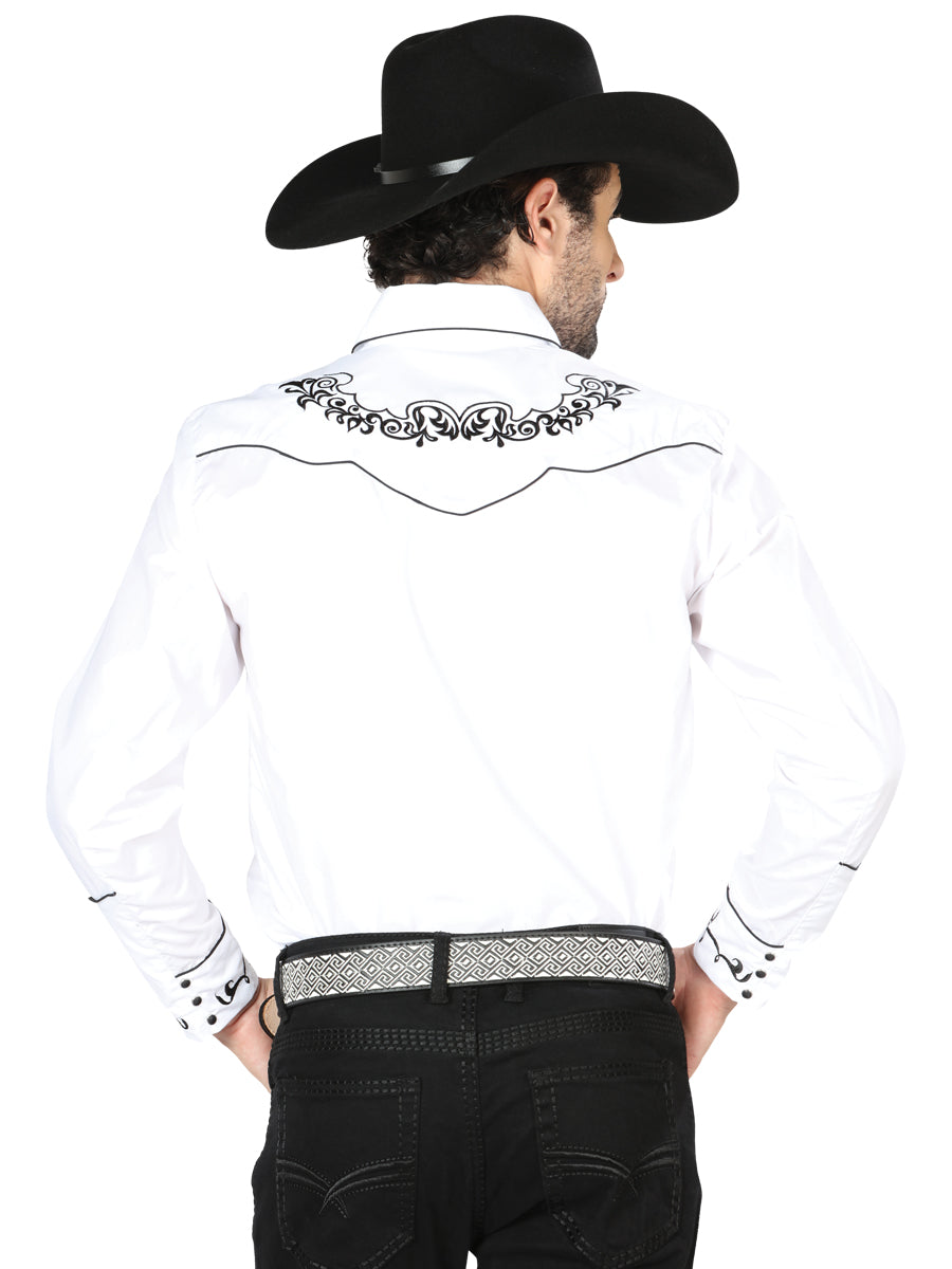 Camisa vaquera bordada El General Blanca/Negra 40988