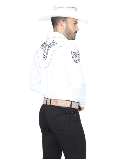 Camisa vaquera bordada El General Blanca/Negra 40991