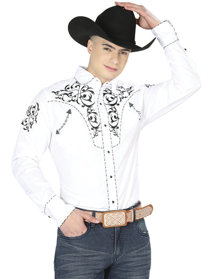 Camisa vaquera bordada El General Blanca/Negra 40991