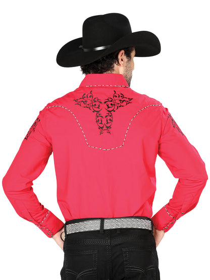 Camisa vaquera bordada El General Roja/Negra 40992