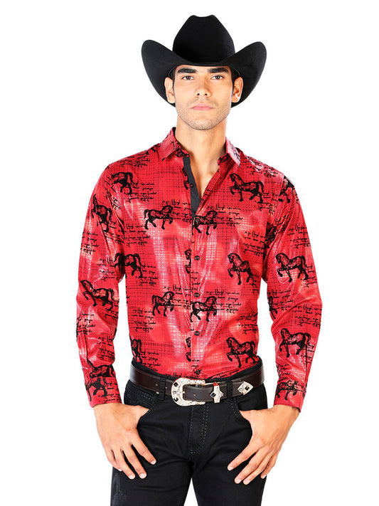 Wine Casual Long Sleeve Shirt 43595