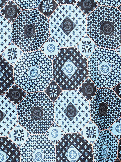 Camisa informal de manga larga con estampado azul 43963