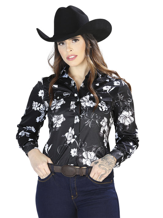 Camisa vaquera de manga larga color mostaza para mujer 44110