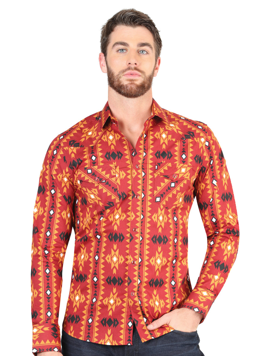 Camisa casual de manga larga de El General Brick 44400