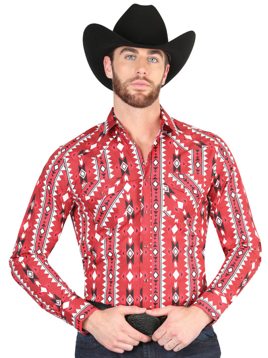 Camisa casual de manga larga de El General Red 44401