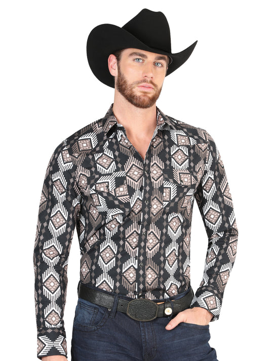 Camisa informal de manga larga de El General Negra 44402