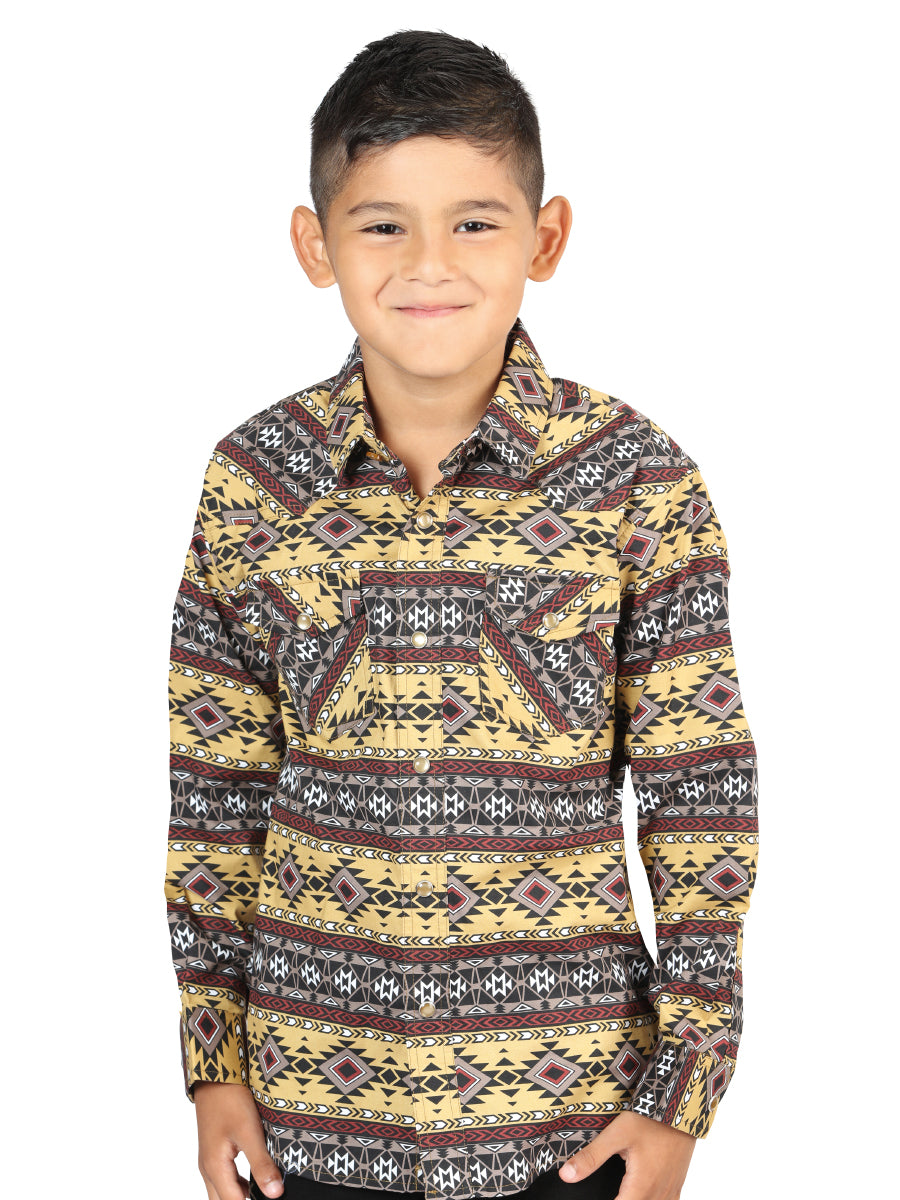 Camisa casual de manga larga de El General Amarillo 44412