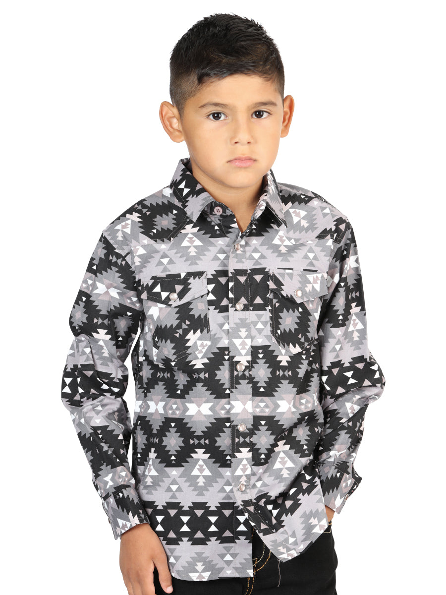 Camisa informal de manga larga de El General Negra 44415