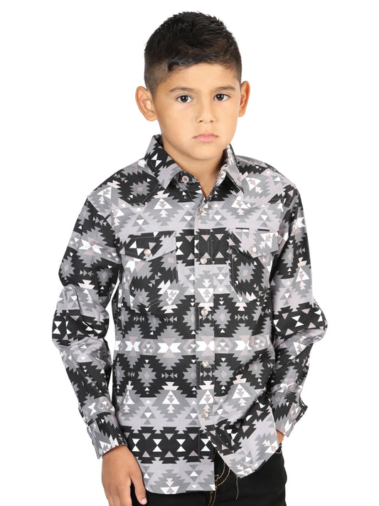 Camisa informal de manga larga de El General Negra 44415