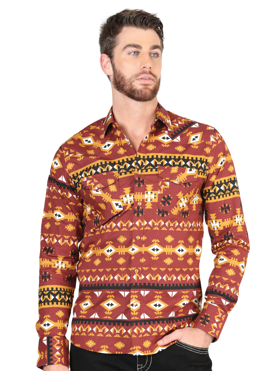 Camisa casual de manga larga de El General Brick 44420