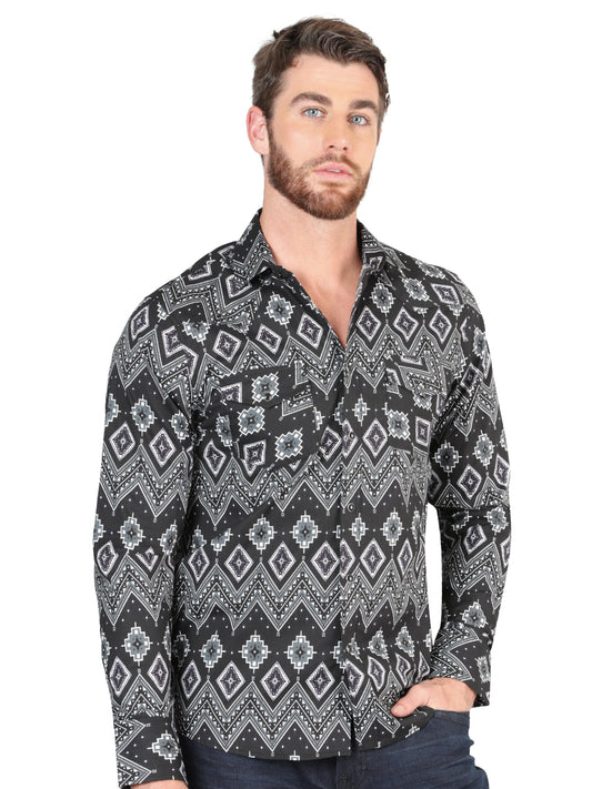 Camisa informal de manga larga de El General Negra 44432