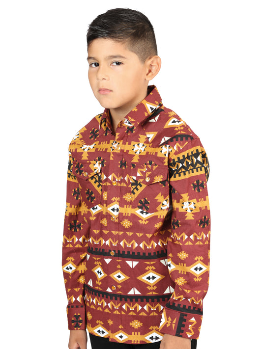 Camisa casual de manga larga de El General Brick 44445