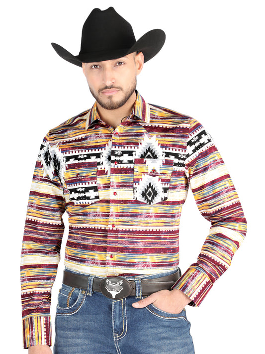 El General - Camisa informal de manga larga - Marrón 44487