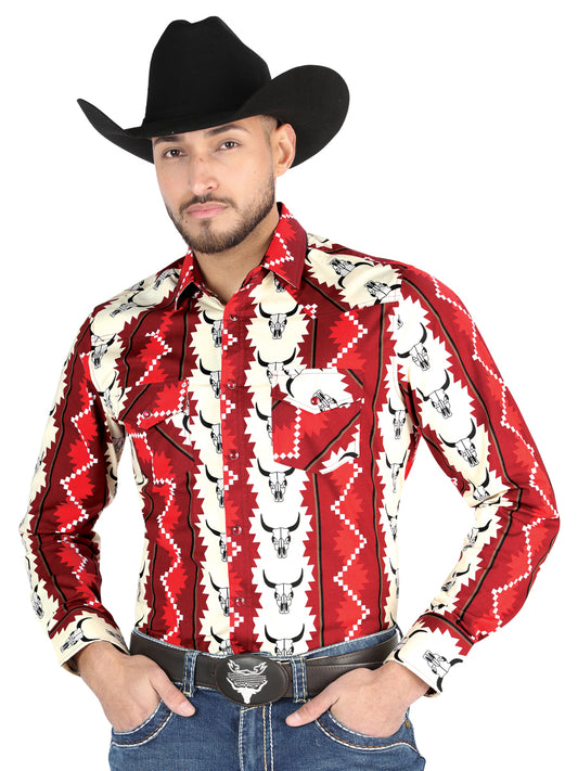 El General - Camisa informal de manga larga - Borgoña 44490