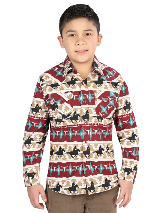 Camisa informal de manga larga de El General Marfil 44492