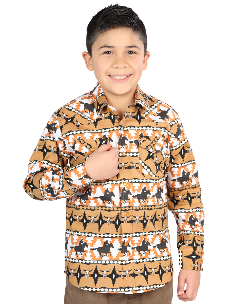 Camisa informal de manga larga de El General Amarillo 44493