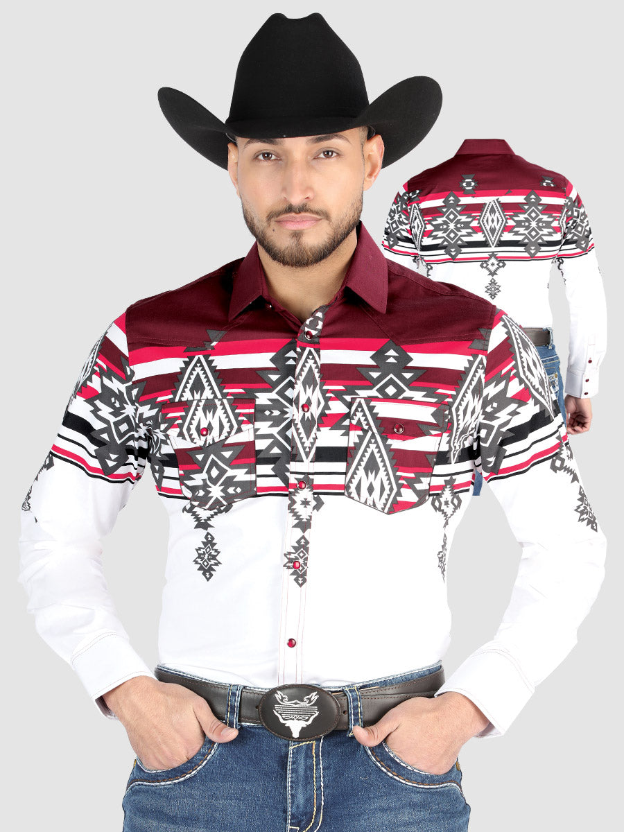 El General - Camisa informal de manga larga - Borgoña 44497