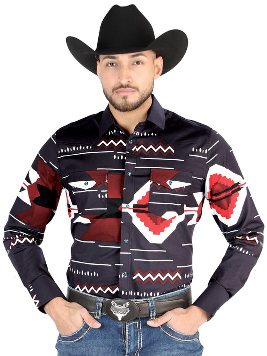 El General - Camisa informal de manga larga - Borgoña 44498