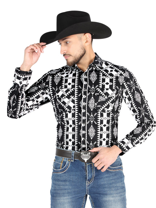 El General - Camisa casual de manga larga - Negra 44501