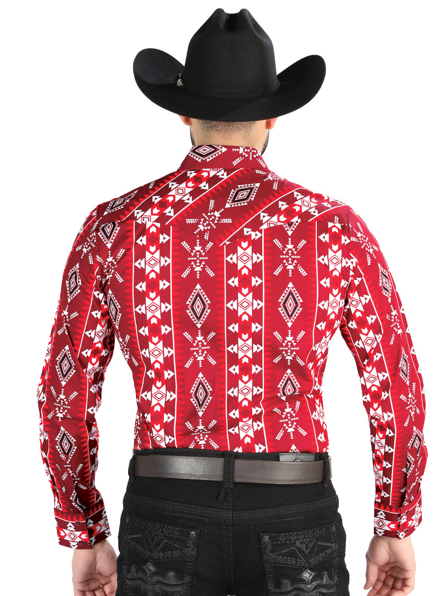 El General - Camisa casual de manga larga - Roja 44504