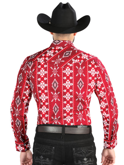 El General - Camisa casual de manga larga - Roja 44504