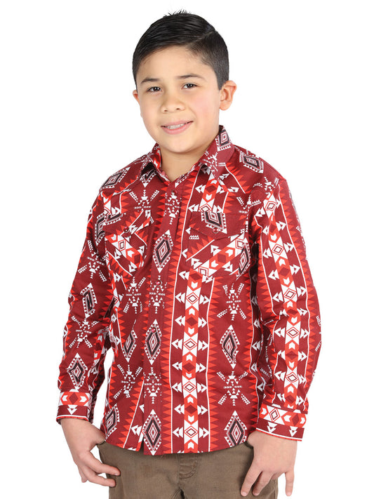 Camisa informal de manga larga de El General Red 44510