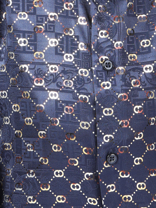 Camisa informal de manga larga El General azul marino/dorada 44566