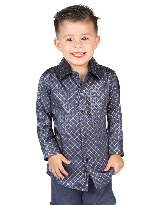 Camisa informal de manga larga azul marino El General 44569