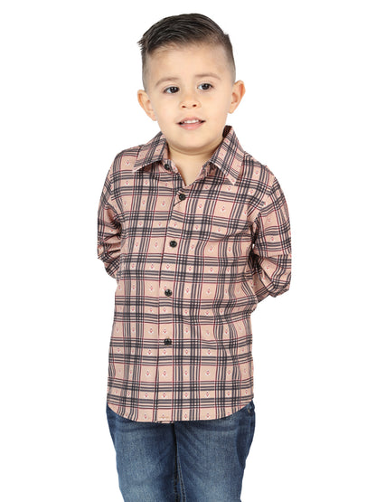 Camisa informal de manga larga beige/negra El General 44731
