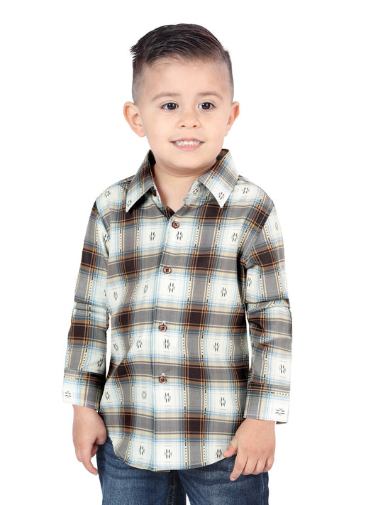 Camisa informal de manga larga El General marrón/arena 44734
