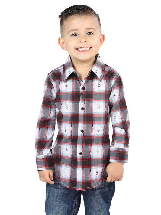 Camisa informal de manga larga El General negra/roja 44735